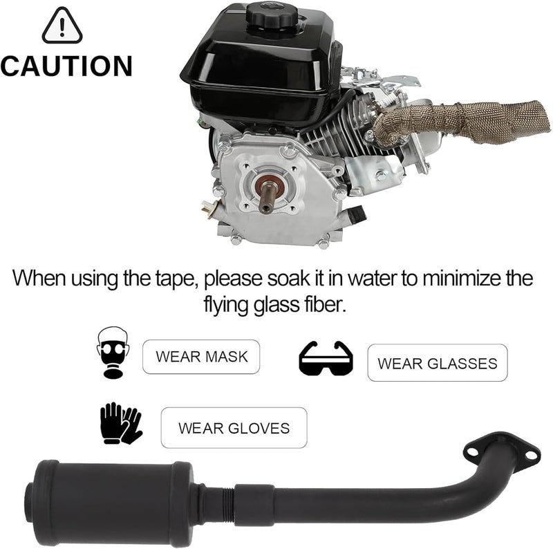 Sofo Upgraded Exhaust Header Pipe Muffler for Predator 212cc 196cc 224cc 200cc Coleman CT200u BT200X B200R KT196 Baja MB200 Go Kart Mini Bike w/Heat Shield Tape - Image 4